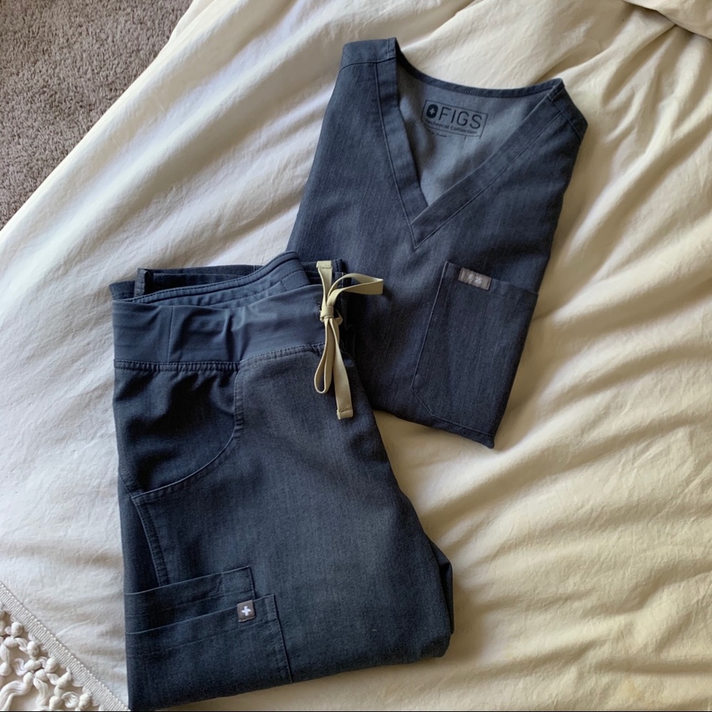 FIGS Heather Denim SET XS/XSP (limited edition)